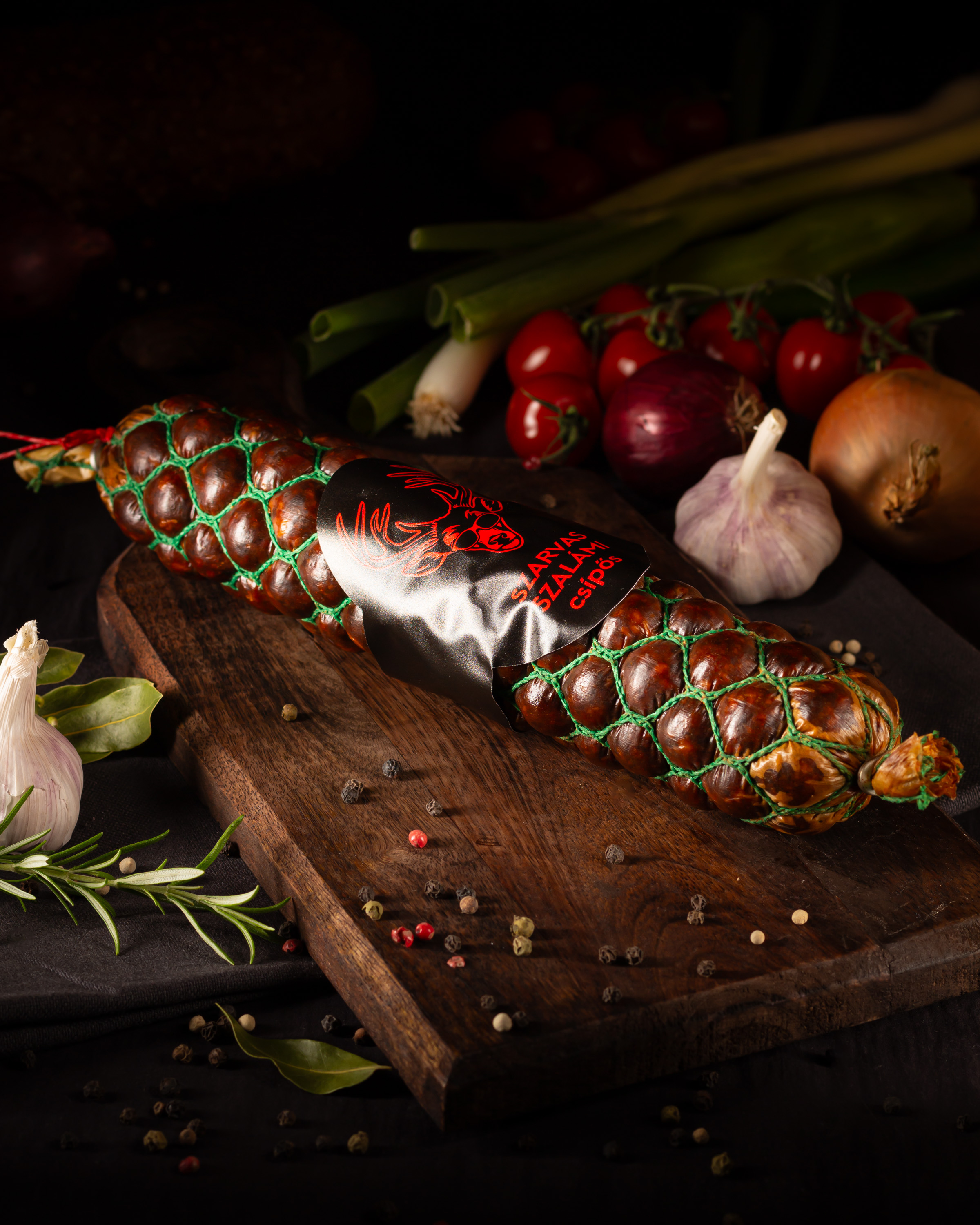 Szarvas csípős füstölt szalámi