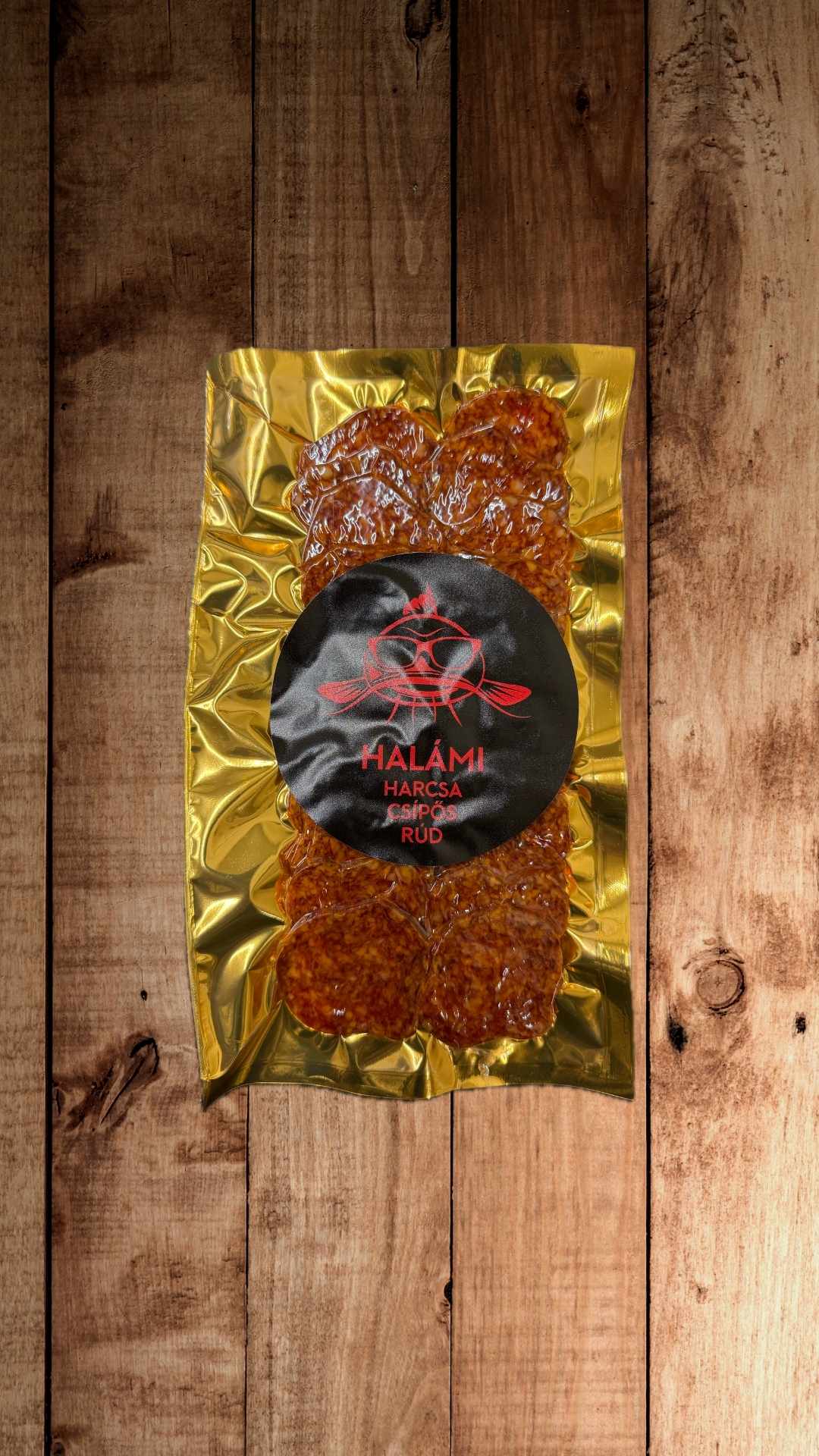 Halámi harcsa csípős füstölt rúd szeletelt